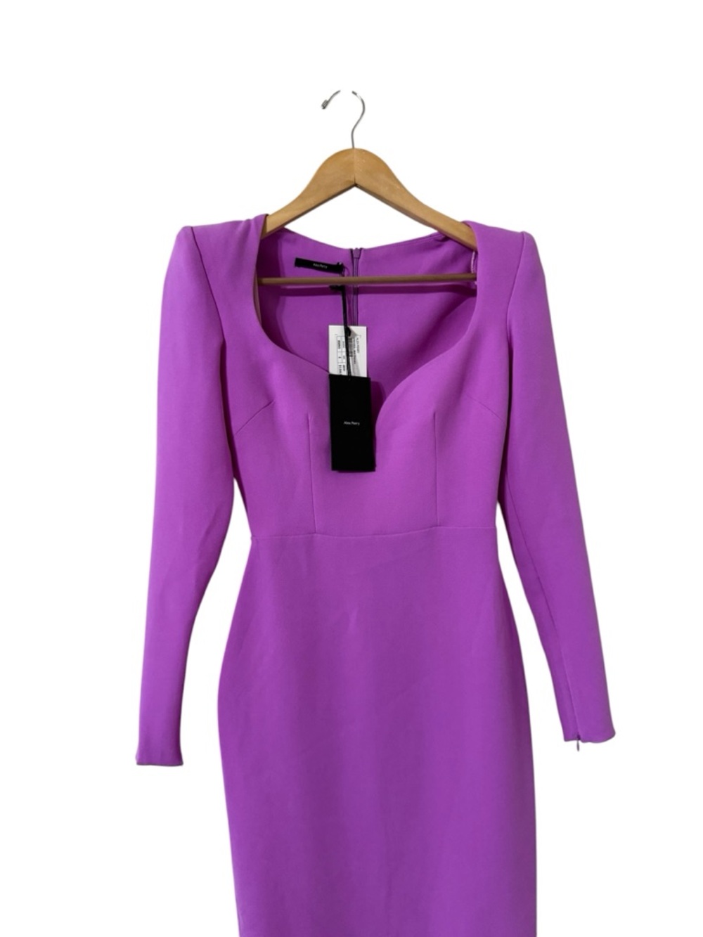 Nwt Alex Perry Maren Orchid Crepe Sweetheart Long Sleeve Midi Dress — image 5 of 8
